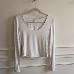 BE COOL Scoop White Long Sleeve Tee